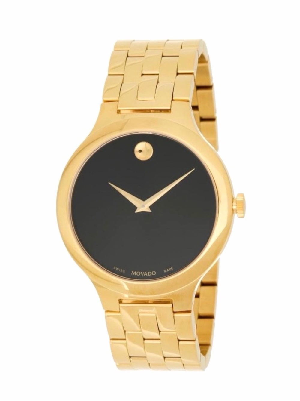 Movado Men’s Watch 44mm Gold Veturi Museum Dot Stainless Steel Bracelet (NWT)